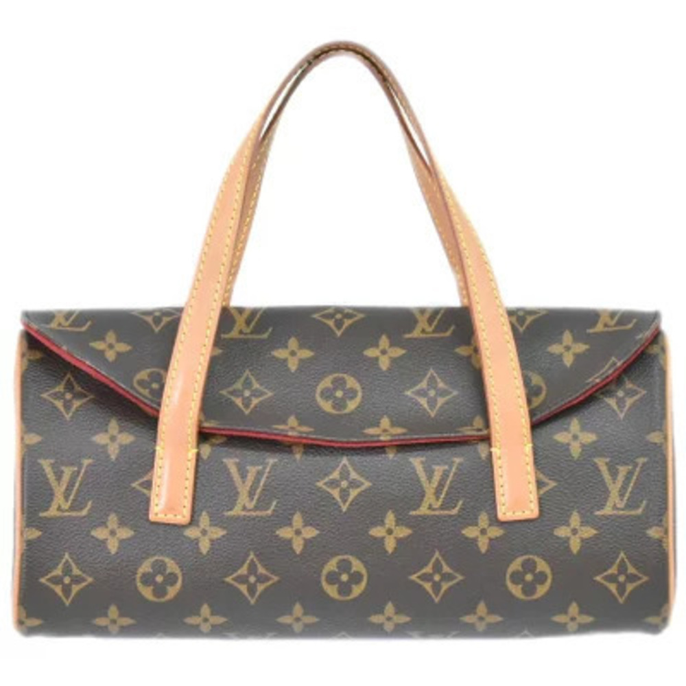 Louis Vuitton LV Sonatine Monogram Top Handle Bag Canvas Leather Brown